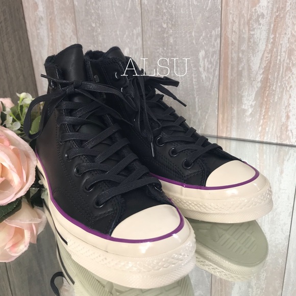 Convy70 HI Leather Black Icon Violet W AUTHENTIC - Picture 3 of 8